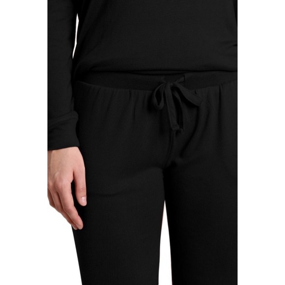 Blis Women's Crew Neck Pajama Set with Jogger Black - Picture 5 of 8